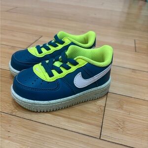 Nike Air Force 1 Toddler Sneakers | Blue Volt Neon White | Size 6C NWT